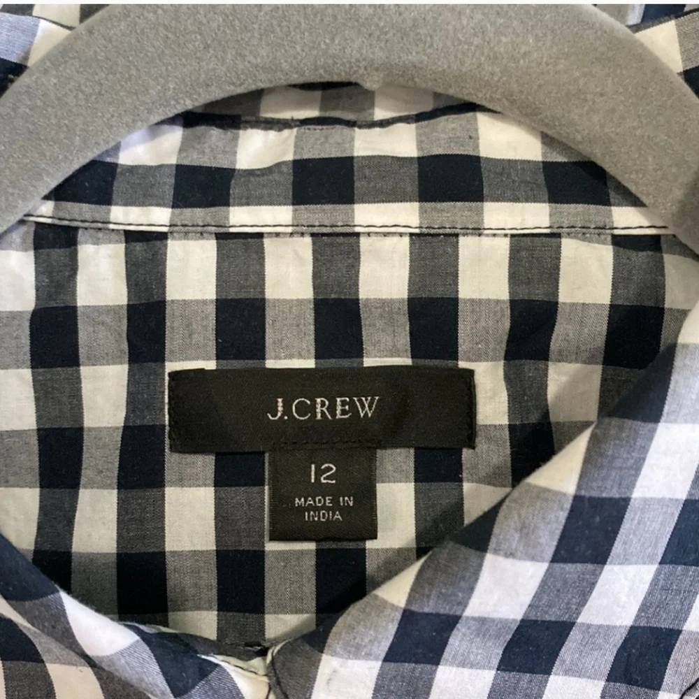 EUC J. Crew Gingham midi dress. Sz 12 with Pockets!! - Picture 2 of 5